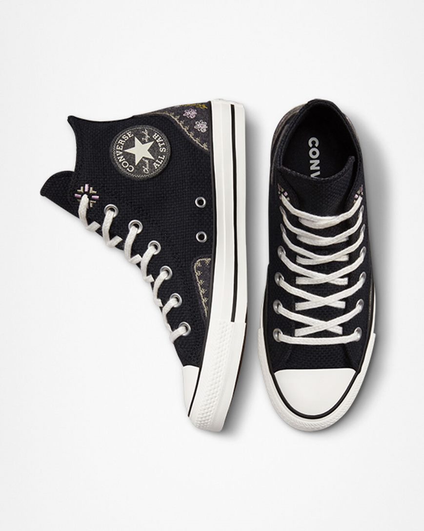 Tenisky Vysoke Converse Chuck Taylor All Star Autumn Embroidery Damske Čierne Ruzove | SK SQKBR3